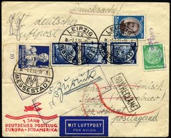 KATAPULTPOST 356 BRIEF, 2.2.1935, 1 Jahr Deutscher Postflug, Roter Sonderstempel, Drucksache Mit Guter Frankatur (u.a. N - Briefe U. Dokumente