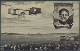 1909, Köln Flugwoche, Offizielle Festpostkarte Mit Grünem Vignetteneindruck Und Bildseitig Portrait PAULHAN, Ungebraucht - Flugzeuge