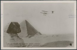 1910, Farman Doppeldecker Vor Pyramide, Fotokarte Der Flugwoche In Heliopolis/Ägypten Nach Kopenhagen, Pracht -> Automat - Altri & Non Classificati