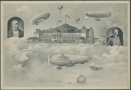 1909, ILA Frankfurt A. M., Große Sonderkarte (20x29), Dazu Arge Zeppelinpostkatalog Deutscher Luft-Grosskarten, Pracht - - Sonstige & Ohne Zuordnung