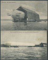 1906/8, Zeppelin I Bei Der Ausfahrt Und Das Luftschiff Des Grafen Von Zeppelin Vor Der Ballonhalle, 2 Ansichtskarten, Ge - Sonstige & Ohne Zuordnung