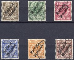 DP IN MAROKKO 1-6 O, 1899, Steiler Aufdruck, Prachtsatz, Mi. 120.- - Deutsche Post In Marokko