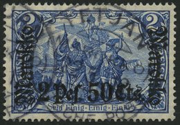 DP IN MAROKKO 56IA O, 1911, 2 P. 50 C. Auf 2 M., Friedensdruck, Stempel TETUAN, Ein Kurzer Zahn Sonst Pracht - Deutsche Post In Marokko
