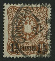 DP TÜRKEI 4b O, 1887, 11/4 PIA. Auf 25 Pf. Orangebraun, Pracht, Fotobefund Jäschke-L., Mi. (340.-) - Deutsche Post In Der Türkei