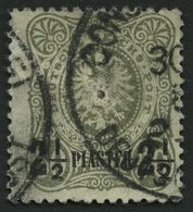 DP TÜRKEI 5a O, 1884, 21/2 PIA. Auf 50 Pf. Graugrün, Feinst, Gepr. Jäschke-L., Mi. 190.- - Turchia (uffici)