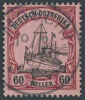 DEUTSCH-OSTAFRIKA 29 O, 1905, 60 H. Dunkelrötlichkarmin/braunschwarz Auf Mattkarminrot, Ohne Wz., Zentrischer Stempel MO - Duits-Oost-Afrika