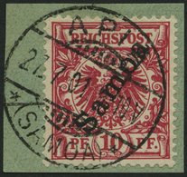 SAMOA 3c BrfStk, 1900, 10 Pf. Lilarot, Prachtbriefstück, Gepr. Jäschke-L., Mi. (170.-) - Samoa