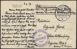 DT. FP IM BALTIKUM 1914/18 Feldpoststation Nr. 33, 4.5.17, Mit Tarnstempel DEUTSCHE FELDPOST *** Auf Ansichtskarte (Tuck - Letland