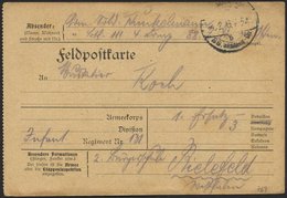 DT. FP IM BALTIKUM 1914/18 K.D. FELDPOSTEXPED. DER 88. INFANTERIE-DIV. B, 1.2.16, Auf Feldpost-Vordruckkarte Von Vor Dün - Lettonie