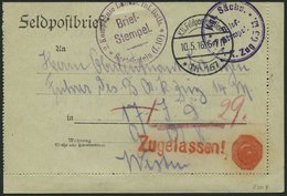 DT. FP IM BALTIKUM 1914/18 K.D. FELDPOSTSTATION NR. 167 **, 10.05.16, Auf Feldpostkartenbrief, Mit Violettem Briefstempe - Latvia