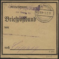 DT. FP IM BALTIKUM 1914/18 KAIS. DEUTSCHE FELDPOSTSTATION NR. 211, 2.2.17, Auf Briefpostbund-Zettel (C 47b) Für Ein Bünd - Letonia