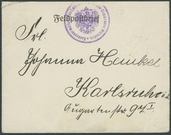 FELDPOST I.WK 1915, Feldpostbrief Mit Violetten Stempeln Kassenverwaltung Des Luftschiffhallenkommandos WARSCHAU, Mit In - Besetzungen 1914-18