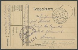 1916, Feldpostkarte Mit Briefstempel FLIEGER-ABTEILUNG 69 O.K.M. (Oberkommando V. Mackensen) Und Stempel FELPOSTSTATION  - Occupation 1914-18