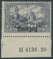 FREIE STADT DANZIG 13HAN *, 1920, 3 M. Violettschwarz Mit HAN H 4136.20, Falzrest Im Unterrand, Marke Postfrisch, Pracht - Autres & Non Classés