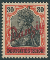 FREIE STADT DANZIG 37 *, 1920, 30 Pf. Kleiner Innendienst, Mehrere Falzreste, Pracht, Gepr. Gruber, Mi. 60.- - Sonstige & Ohne Zuordnung