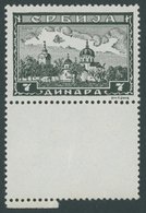 SERBIEN 79L **, 1942, 7 Din. Klöster Mit Unten Anhängendem Leerfeld, Postfrisch, Pracht, Mi. 400.- - Occupazione 1938 – 45