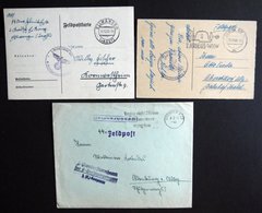 FELDPOST II. WK BELEGE 1938/40, 3 Verschiedene SS-Feldpostbelege Aus Ellwangen, Dresden Und Berlin, Fast Nur Pracht - Ocupación 1938 – 45