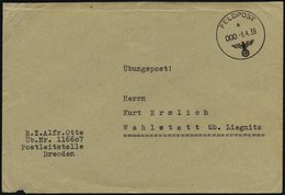FELDPOST II. WK BELEGE 1939, Feldpostbrief über Die Postleitstelle Dresden Nach Schlesien Als Übungspost Deklariert, Fei - Occupation 1938-45