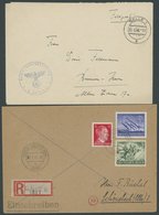 1940/5, Feldpostbrief Mit Adlerstempel NEBEL-LEHRABTEILUNG (Raketenwerfer-Erfinder), Dazu Einschreibbrief Dienstpost ADR - Besetzungen 1938-45