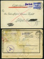 FELDPOST II. WK BELEGE 1943, 2 Verschiedene Feldpostbelege Aus Dem Kessel Um Stralingrad: Luftpostbrief Zurück Unzustell - Occupation 1938-45