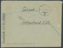 1944, Feldpostbrief Der Russischen Jugenddienstabteilung 38, Feldpost-Nr. 09801, An Das Feldpostamt 438, Brief Rückseiti - Occupation 1938-45