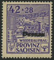 DESSAU IIIADD **, 1946, 42 Pf. Wiederaufbau, Gezähnt, Mit Doppeltem Aufdruck, Pracht, Gepr. Zierer - Sonstige & Ohne Zuordnung