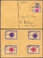 FREDERSDORF Sp 227FIV BRIEF, 1945, 6 Pf., Rahmengröße 28x19 Mm, Große Wertziffern, Mit Abart Wertziffer Bläulichviolett, - Privatpost