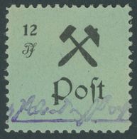 GROSSRÄSCHEN 25IV *, 1945, 12 Pf. Schwarz Auf Grün, Type IV, Falzrest, Pracht - Sonstige & Ohne Zuordnung