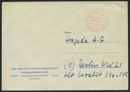 ALL. BES. GEBÜHR BEZAHLT (16) HEPPENHEIM Gebühr Bezahlt, 09.3.51, Roter K1, Prachtbrief - Other & Unclassified