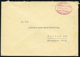 ALL. BES. GEBÜHR BEZAHLT LINDENBERG (ALLGÄU), 15.3.46, Roter Ellipsenstempel Gebühr Bezahlt, Pracht - Autres & Non Classés