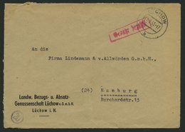 ALL. BES. GEBÜHR BEZAHLT LÜCHOW, 11.9.45, Roter R1 Gebühr Bezahlt, Prachtbrief - Other & Unclassified