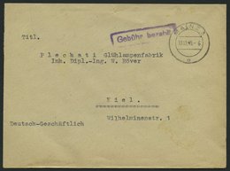 ALL. BES. GEBÜHR BEZAHLT MAINZ 3, 19.12.45, Violetter R1 Gebühr Bezahlt, Brief Feinst - Other & Unclassified