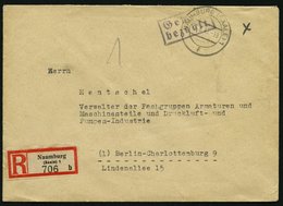 ALL. BES. GEBÜHR BEZAHLT NAUMBURG (SAALE), 21.8.45, R2 Gebühr Bezahlt, Einschreibbrief, Pracht - Other & Unclassified