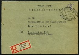 ALL. BES. GEBÜHR BEZAHLT OFFENBURG (BADEN) Gebühr Bezahlt, 2.3.46, Ellipsenstempel, Handschriftlich 84 Pf, Einschreibbri - Sonstige & Ohne Zuordnung