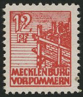 MECKLENBURG-VORPOMMERN 36xcc **, 1946, 12 Pf. Schwärzlichgraurot, Kreidepapier, Pracht, Gepr. Kramp, Mi. 320.- - Autres & Non Classés