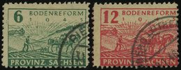 PROVINZ SACHSEN 85/6waA O, 1945, Bodenreform, Vierseitig Gezähnt, Pracht, Gepr. Ströh, Mi. 60.- - Autres & Non Classés