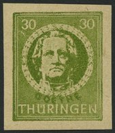 THÜRINGEN 99V1 **, 1945, Versuchsdruck: 30 Pf. Dunkelolivgrün, Pracht, Gepr. Sturm, Mi. 100.- - Autres & Non Classés
