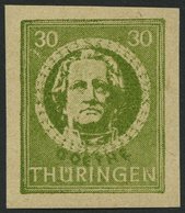 THÜRINGEN 99V1 **, 1945, Versuchsdruck: 30 Pf. Dunkelolivgrün, Pracht, Gepr. Sturm, Mi. 100.- - Altri & Non Classificati