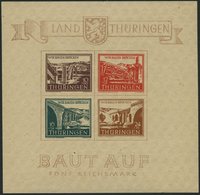 THÜRINGEN Bl. 4a **, 1946, Brückenblock, Type I, Pracht, Mi. 400.- - Autres & Non Classés