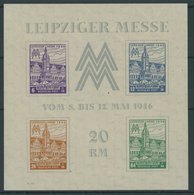 WEST-SACHSEN Bl. 5Ya **, 1946, Block Leipziger Messe, Wz. 1Y, übliche Herstellungsbedingte Kalanderbüge, Postfrisch, Pra - Autres & Non Classés