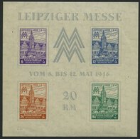 WEST-SACHSEN Bl. 5YZa **, 1946, Block Leipziger Messe, Wz. Stufen Steil Steigend, Type V, Leichte Randstauchungen Und Et - Sonstige & Ohne Zuordnung