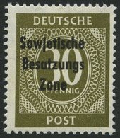 ALLGEMEINE-AUSGABEN 208b **, 1948, 30 Pf. Grauoliv, Pracht, Gepr. Paul, Mi. 100.- - Andere & Zonder Classificatie