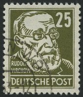 DDR 334zXI O, 1952, 25 Pf. Grauoliv Virchow, Wz. 2XI, Zeitgerecht Entwertet, Pracht, Kurzbefund Schönherr, Mi. 450.- - Autres & Non Classés