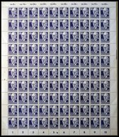 DDR 339vaXI **, 1952, 80 Pf. Thälmann, Gestrichenes Papier, Wz. 2XI, Im Bogen (100), Dabei 2x Plattenfehler 339PFIII (Fe - Otros & Sin Clasificación