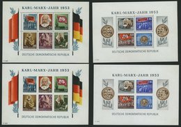 DDR Bl. 8/9ABYII **, 1953, Marx-Blocks, Alle Mit Wz. 2YII, Pracht, Mi. 600.- - Sonstige & Ohne Zuordnung