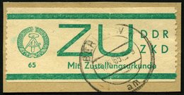 DIENSTMARKEN E E 1 BrfStk, 1965, 65 Pf. Bläulichgrün, Prachtbriefstück, Mi. 80.- - Autres & Non Classés