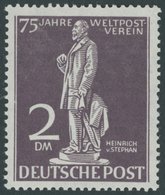 BERLIN 41II **, 1949, 2 M. Stephan Mit Abart Große Einbuchtung Am Unteren Denkmalsockel über Letztem E Von Deutsche, Pos - Autres & Non Classés