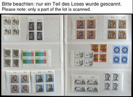 LOTS VB **, 1965-90, Partie Verschiedener Postfrischer Ausgaben In Viererblocks, Viele Randstücke, Fast Nur Prachterhalt - Used Stamps