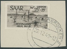 SAARLAND 259 BrfStk, 1948, 25 Fr. Flugpost, Prachtbriefstück, Kurzbefund Geigle, Mi. (300.-) - Autres & Non Classés