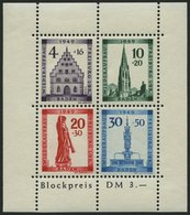BADEN Bl. 1AI **, 1949, Block Freiburg, Gezähnt, Mit Abart Sirene Neben Sockel Des Engels, Pracht, Gepr. Schlegel, Mi. 3 - Autres & Non Classés